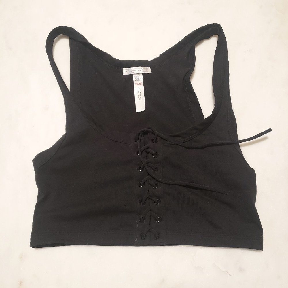 Urban Outfitters Out from Under Crop Top with Lace Up Front - Size Small
